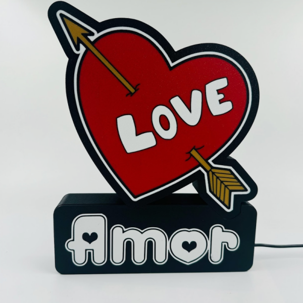 Luminaria 3D alusiva ao Amor