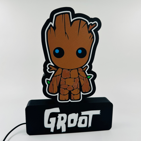 Luminaria 3D alusiva ao Groot