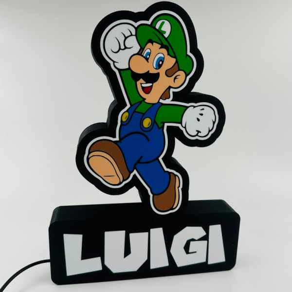 Luminaria 3D alusiva ao Luigi