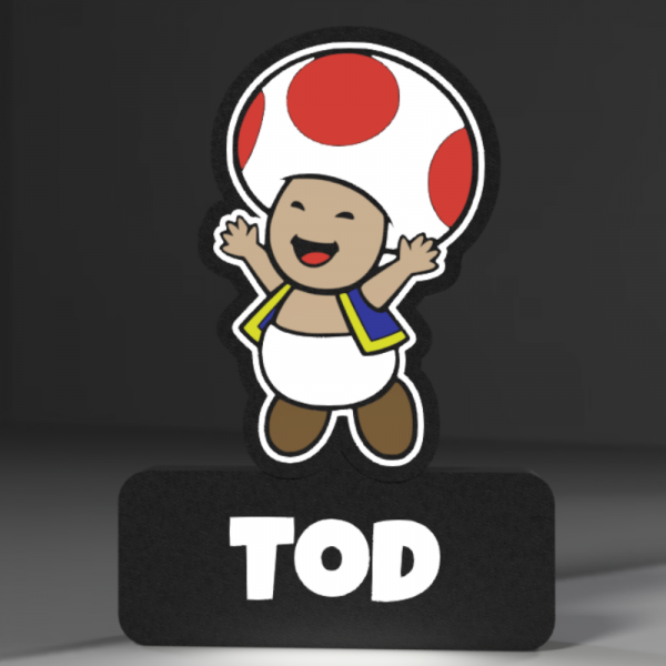 Luminaria 3D alusiva ao Toad