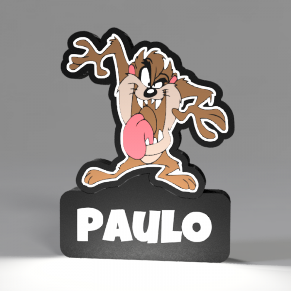 Luminaria 3D alusiva ao Diabo da Tasmânia