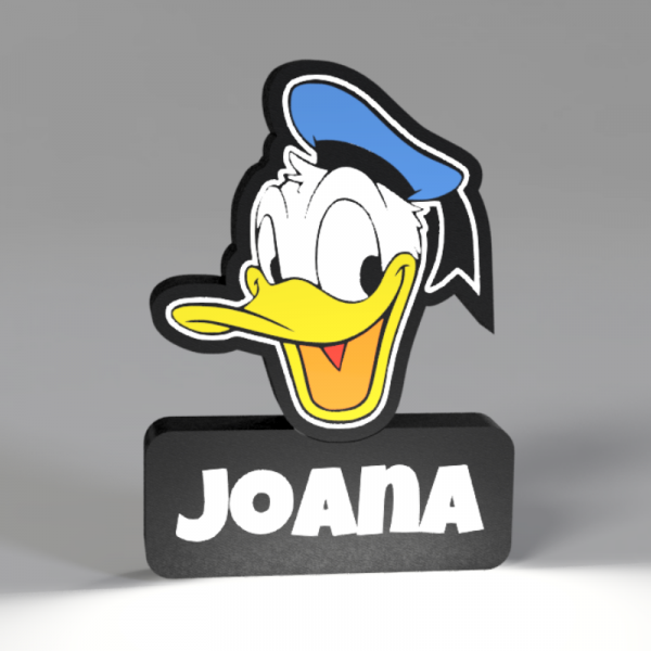 Luminaria 3D alusiva ao Pato Donald