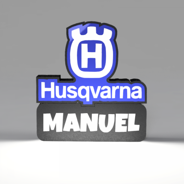 Luminaria 3D alusiva a Husqvarna
